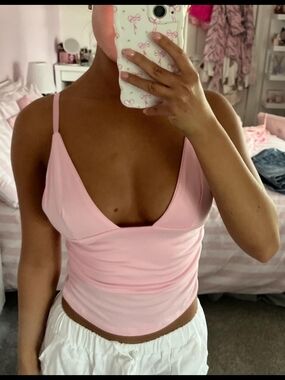 Sheike Light Pink V-Neck Camisole Tank